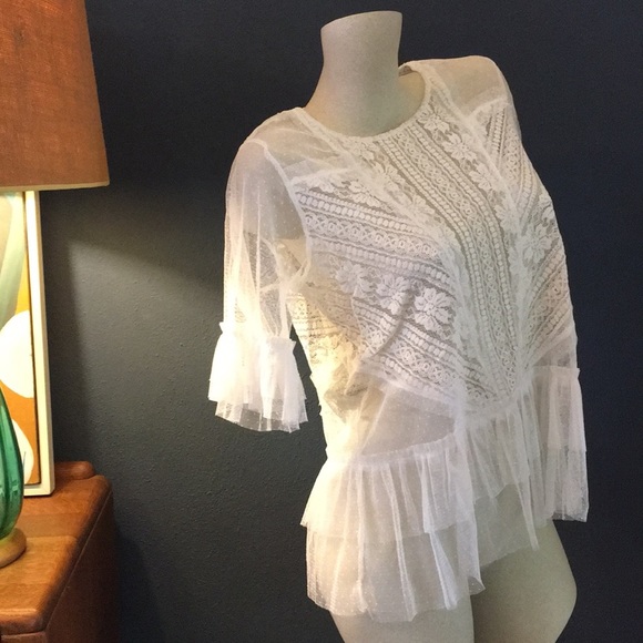 NWT Umgee Lace Crop Top S M L - Picture 5 of 7